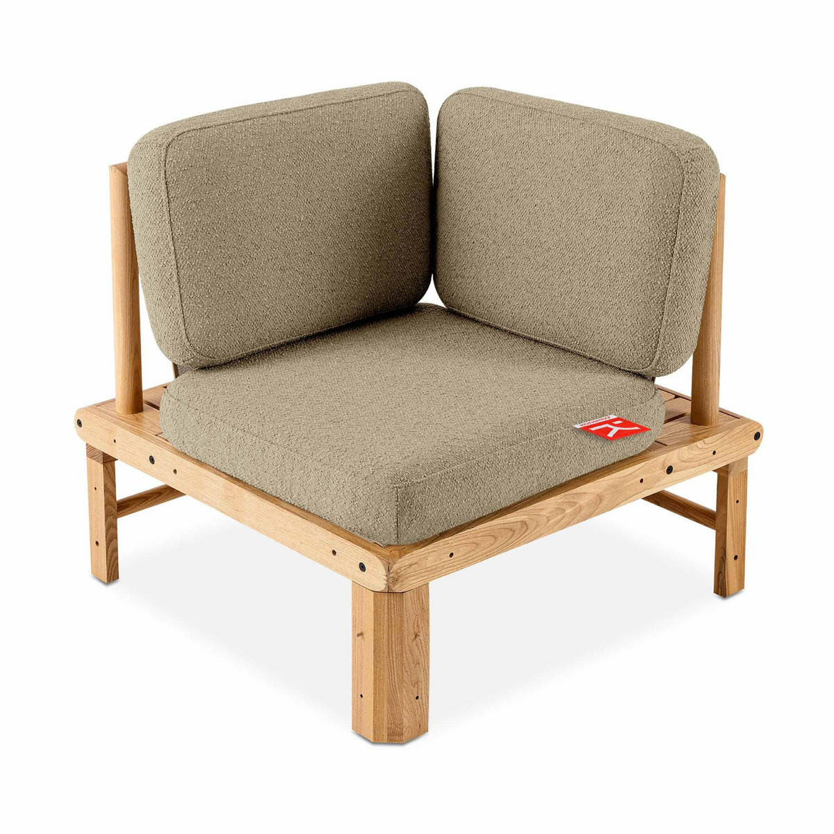 LOUNGESOFA ATREDA links - Beige, Holz/Textil (315/80/150cm) - KONSIMO®