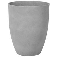 BLUMENTOPF hellgrau rund 43/43/52 cm Croton - Hellgrau, Stein (52cm) - Beliani