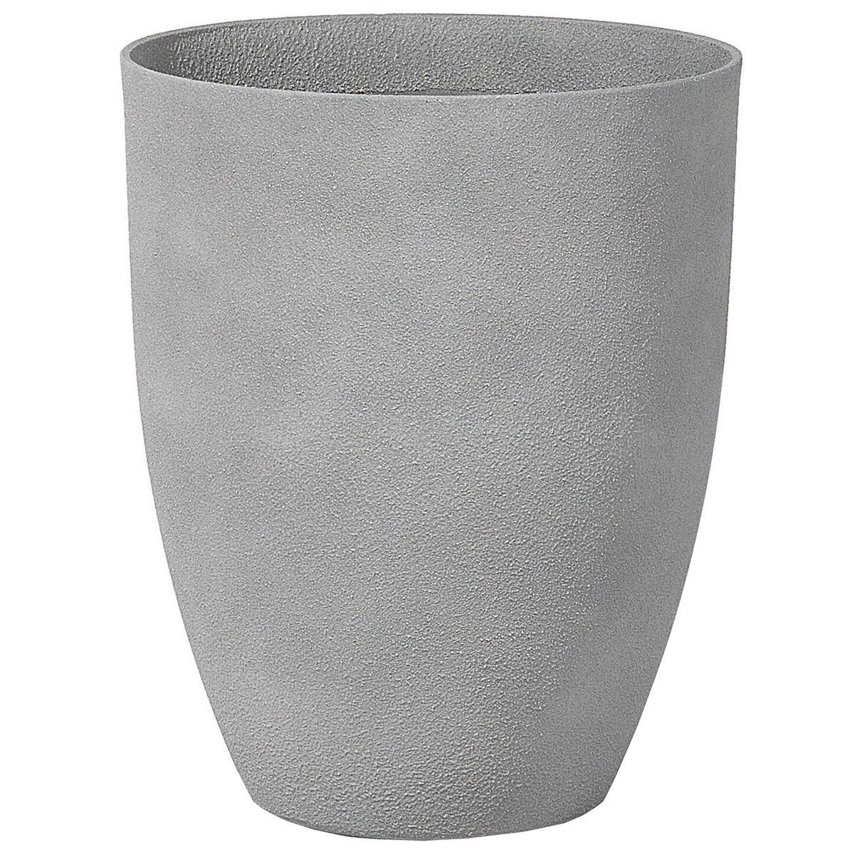 BLUMENTOPF hellgrau rund 43/43/52 cm Croton - Hellgrau, Stein (52cm) - Beliani