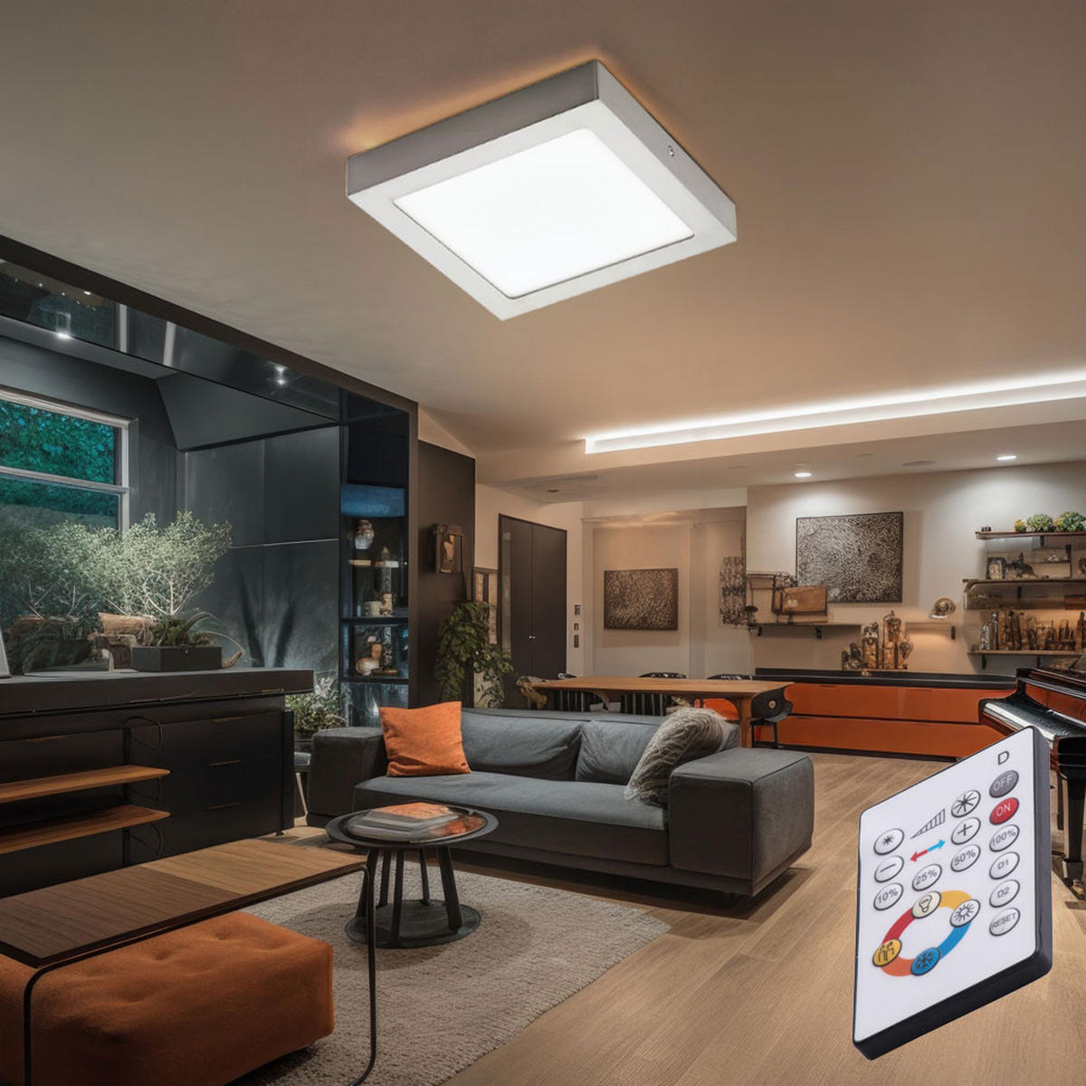 LED DECKENLEUCHTE Metall Silber - Silberfarben, Metall (30/30/3.7cm)