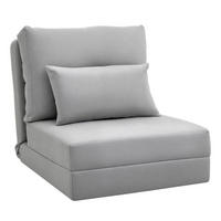 SCHLAFSESSEL DE-14555 5-fach verstellbar, 2 Kissen Hellgrau - Hellgrau, Textil (203.2/142.24/152.4cm) - ComfortXL