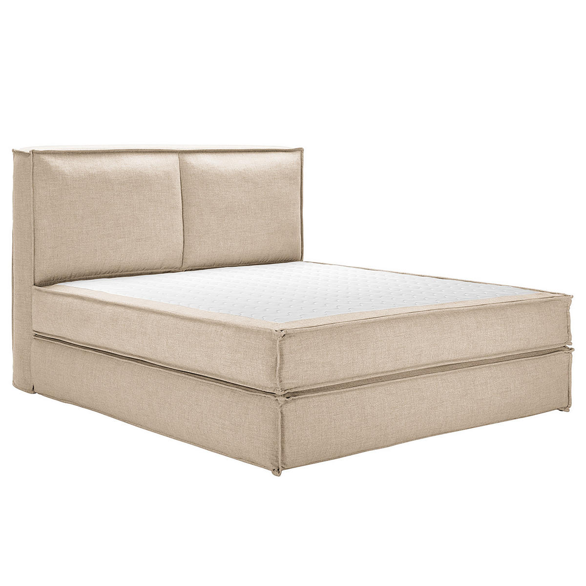 BOXSPRINGBETT mit Kopfteil - Premium - Beige, Textil (160/200cm) - home24