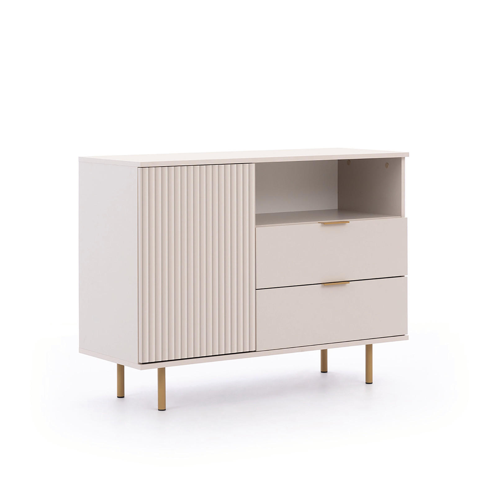 KOMMODE Bianco 107 Kaschmir - Kaschmir, Holzwerkstoff (107/80/41cm) - Bettso