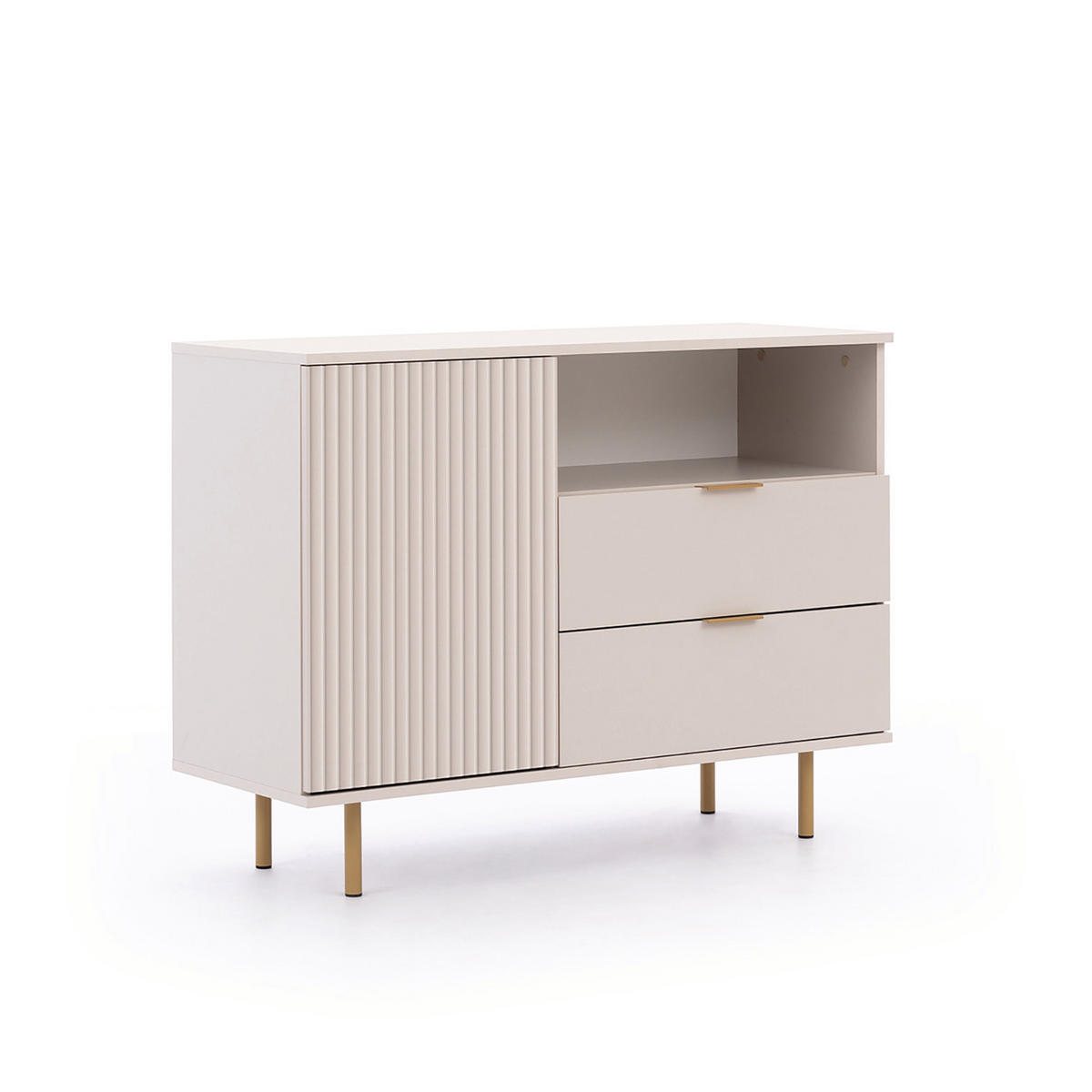 KOMMODE Bianco 107 Kaschmir - Kaschmir, Holzwerkstoff (107/80/41cm) - Bettso