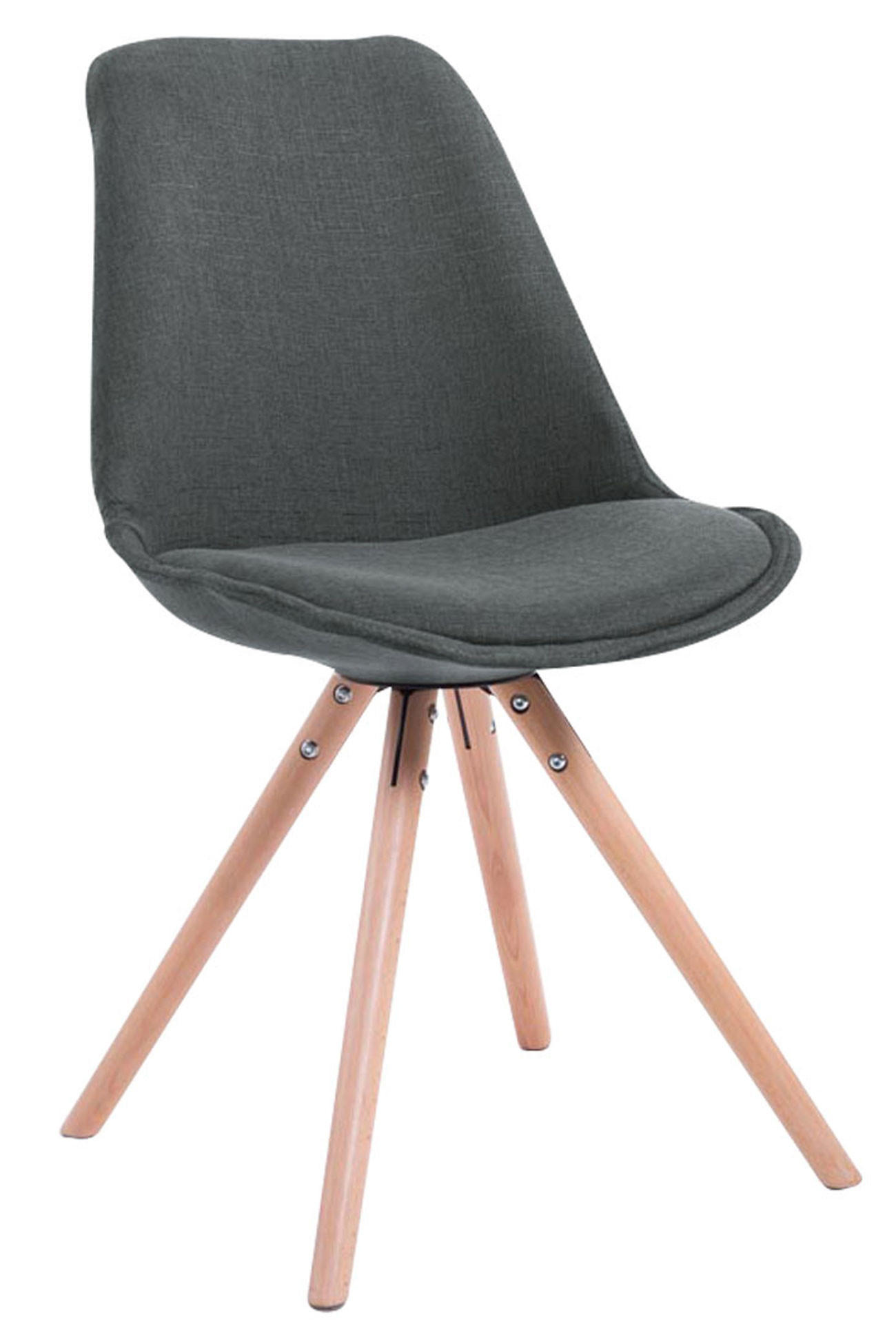 BESUCHERSTUHL Toulon Stoff, Gestell Buchenholz Natura Rund Dunkelgrau - Dunkelgrau/Naturfarben, Holz/Buchenholz (48/83/56cm) - TPFLiving