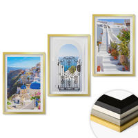 WANDBILDER 3er Set - 40x60 cm Goldrahmen - Santorini-Architektur Oia - Goldfarben, Kunststoff (40/60cm) - ArtPrintCave