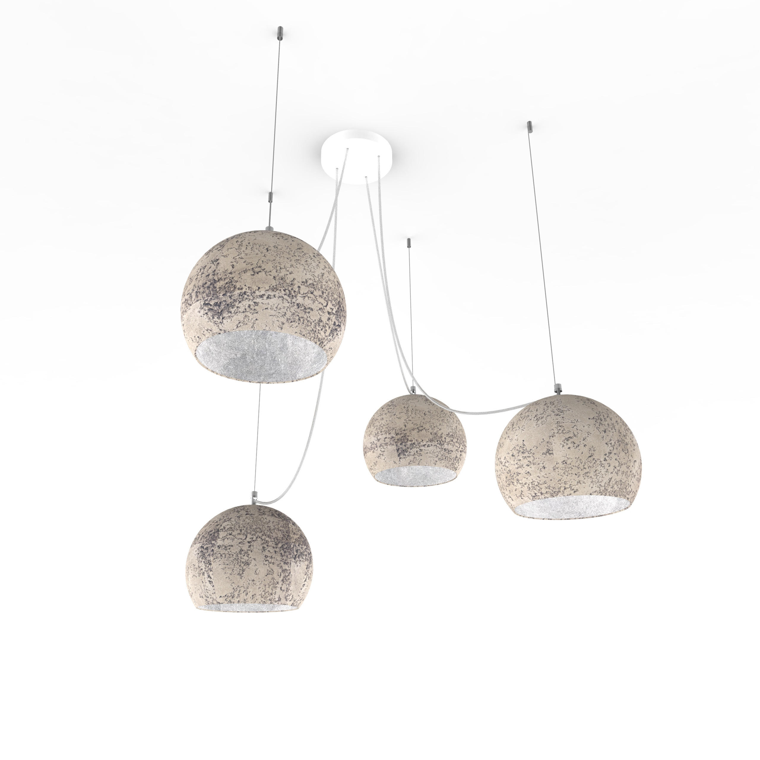HÄNGELEUCHTE Joe X4 - Grau, Metall (25/25/20cm) - Lumicom