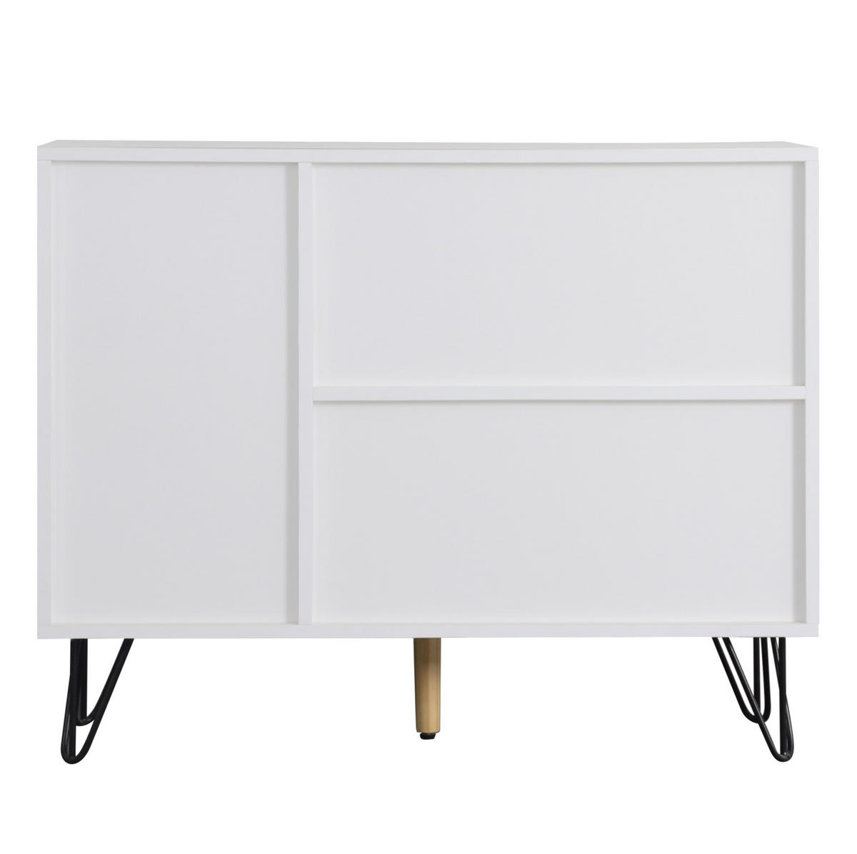 SIDEBOARD aus MDF und Spanplatte 90x30x71,5 cm Weiß/Holzoptik mit Schublade und verstellbaren Einlegeböden - Naturfarben, Holzwerkstoff (90/71.5/30cm) - IVMEU