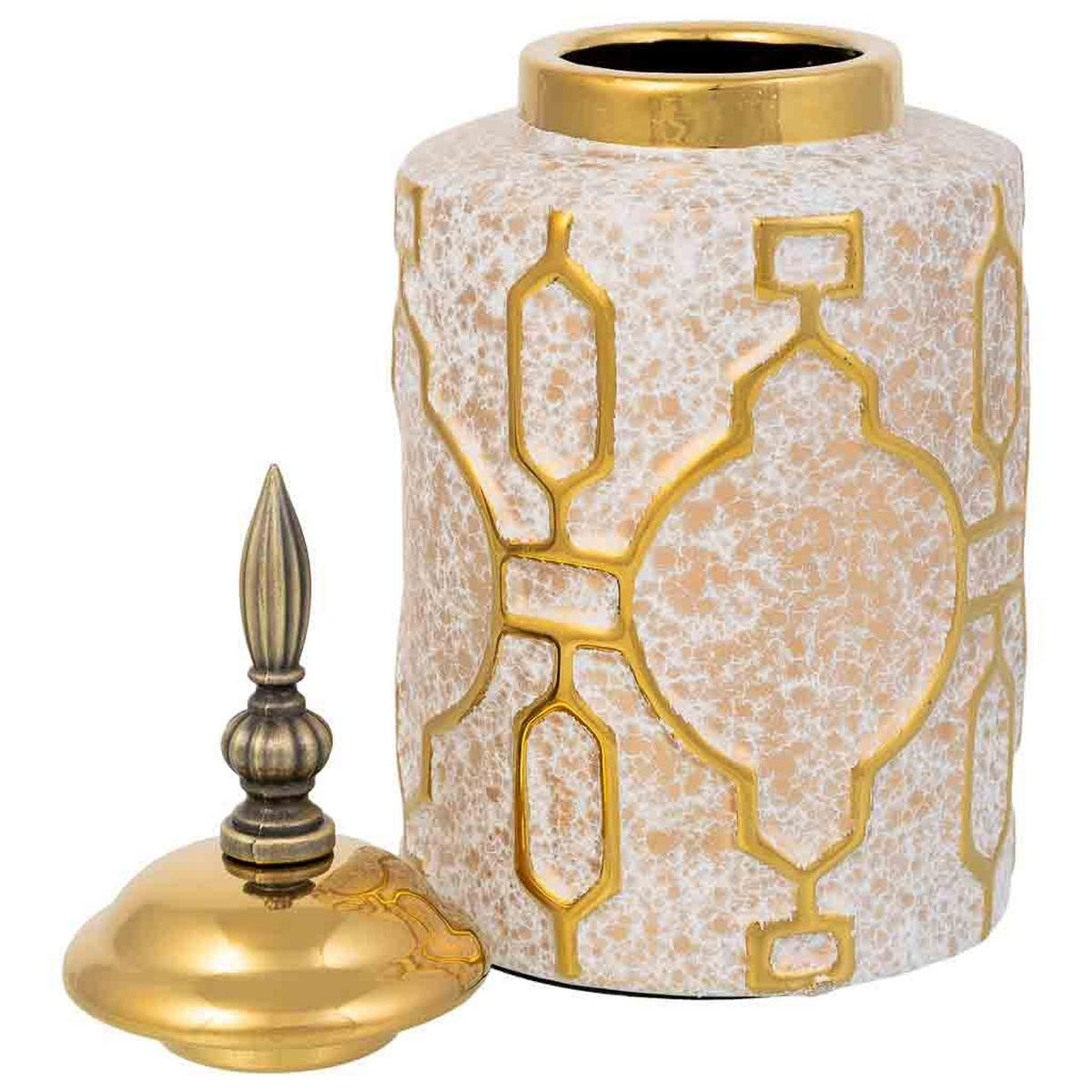VASE aus Keramik, golden, 13x28cm - Goldfarben, Keramik (27.5cm) - Wanderlust
