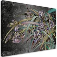 WANDBILD iris blumen im wind - Schwarz, Textil (60/40cm) - Feeby