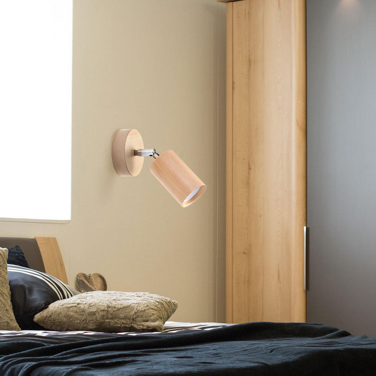 WANDLEUCHTE Holz Braun Beweglicher Spot - Braun, Holz (10/15/10cm)