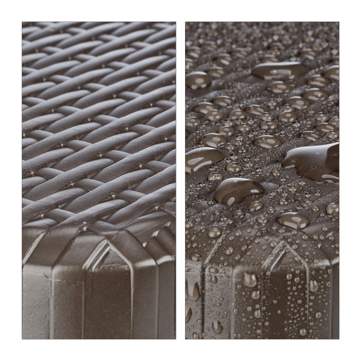 GARTENTISCH - Dunkelbraun, Kunststoff/Metall (61.5/122/74cm) - Relaxdays