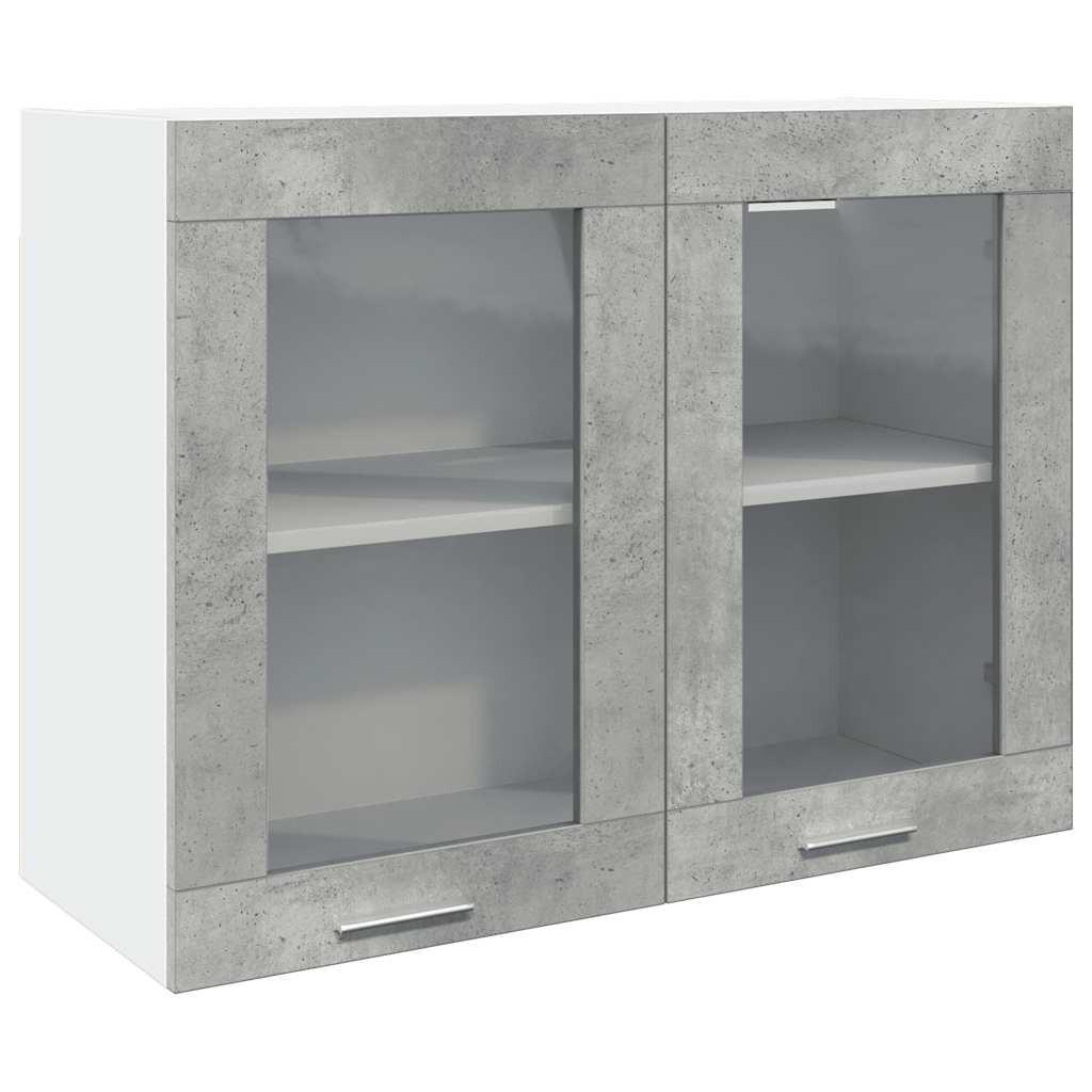 HÄNGEGLASSCHRANK Lyon Betongrau 80/31/60 Cm - Grau, Holzwerkstoff (31/60/80cm) - vidaXL
