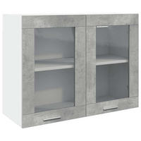 HÄNGEGLASSCHRANK Lyon Betongrau 80/31/60 Cm - Grau, Holzwerkstoff (31/60/80cm) - vidaXL