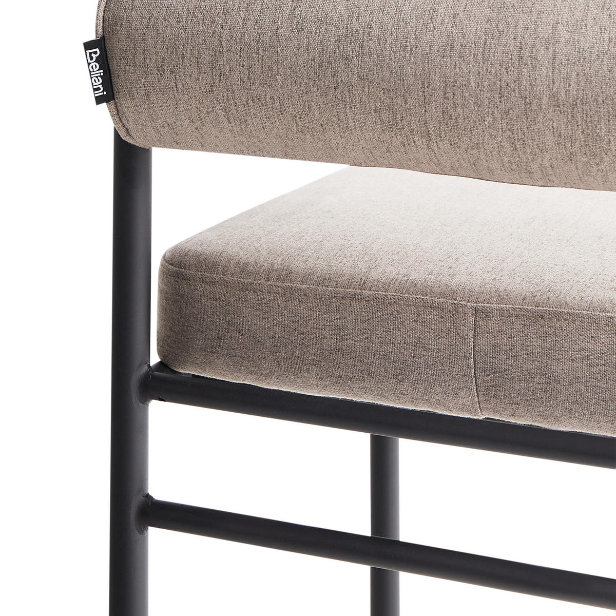 BARSTÜHLE 2er-Set Beige Amaya - Taupe/Schwarz, Textil (42/82/42cm) - Beliani