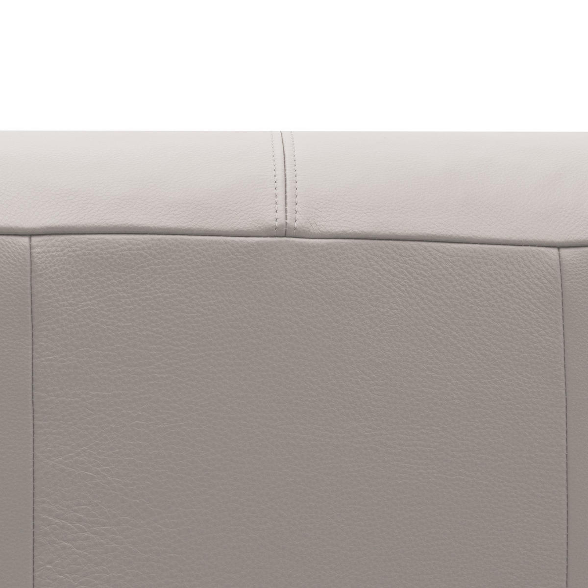 3-SITZER ECKSOFA mit Longchair - Hellgrau/Schwarz, Leder/Kunststoff (317/173cm) - home24