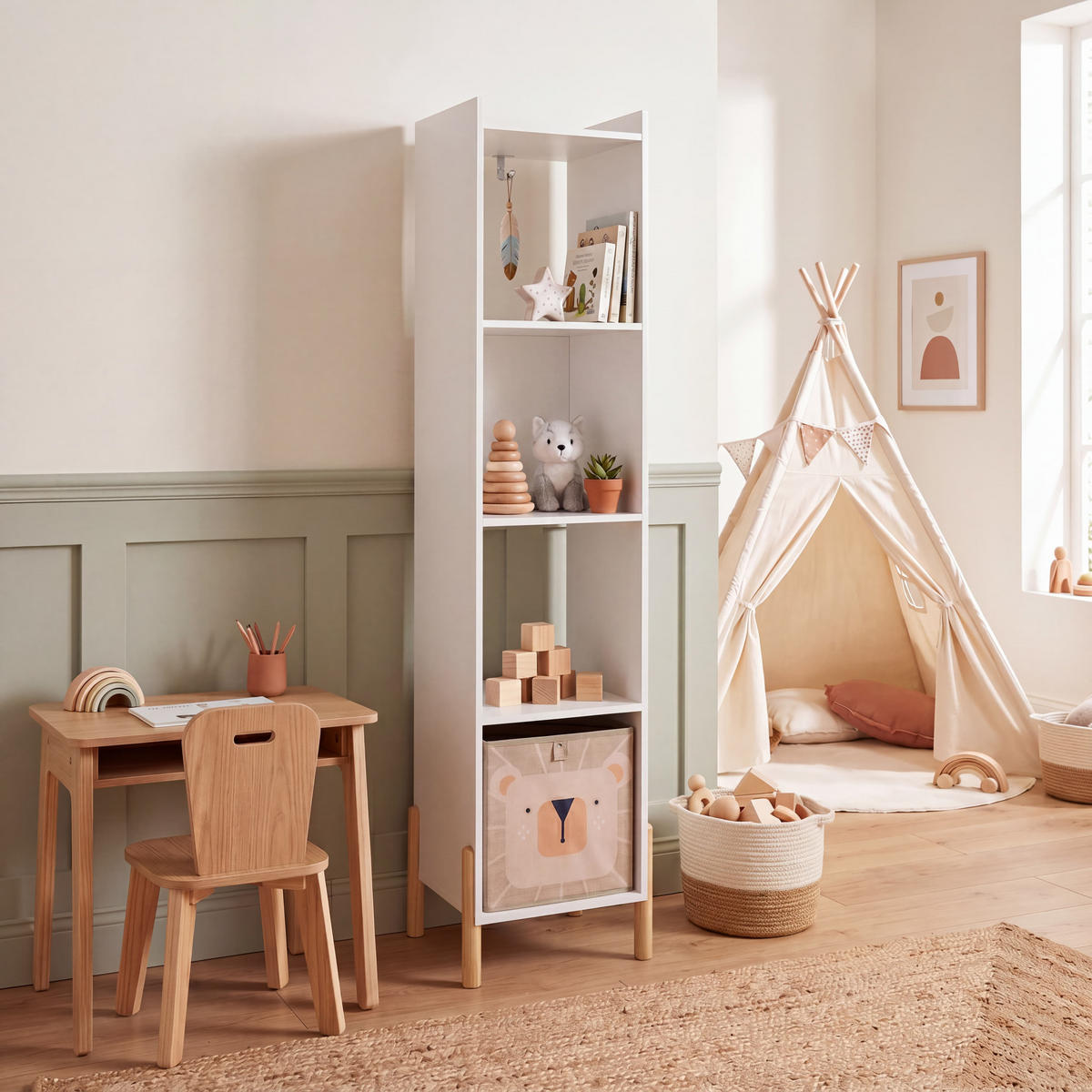 KINDERREGAL Weiß 33/30/140 - Weiß, Holz (33/140/30cm) - Mobili Rebecca