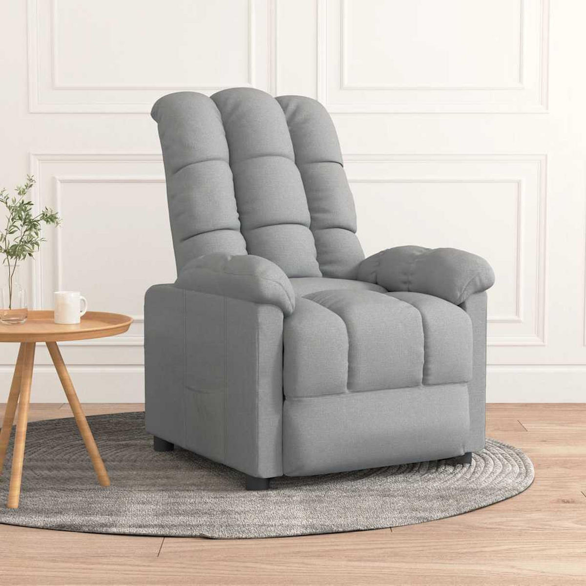 RELAXSESSEL Hellgrau Stoff - Hellgrau, Textil (99/84/74cm) - vidaXL