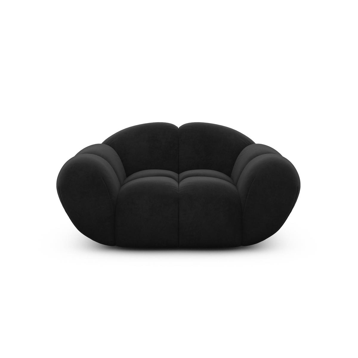SESSEL Samtstoff Schwarz - Schwarz, Textil (135/70/93cm) - VAROYAL