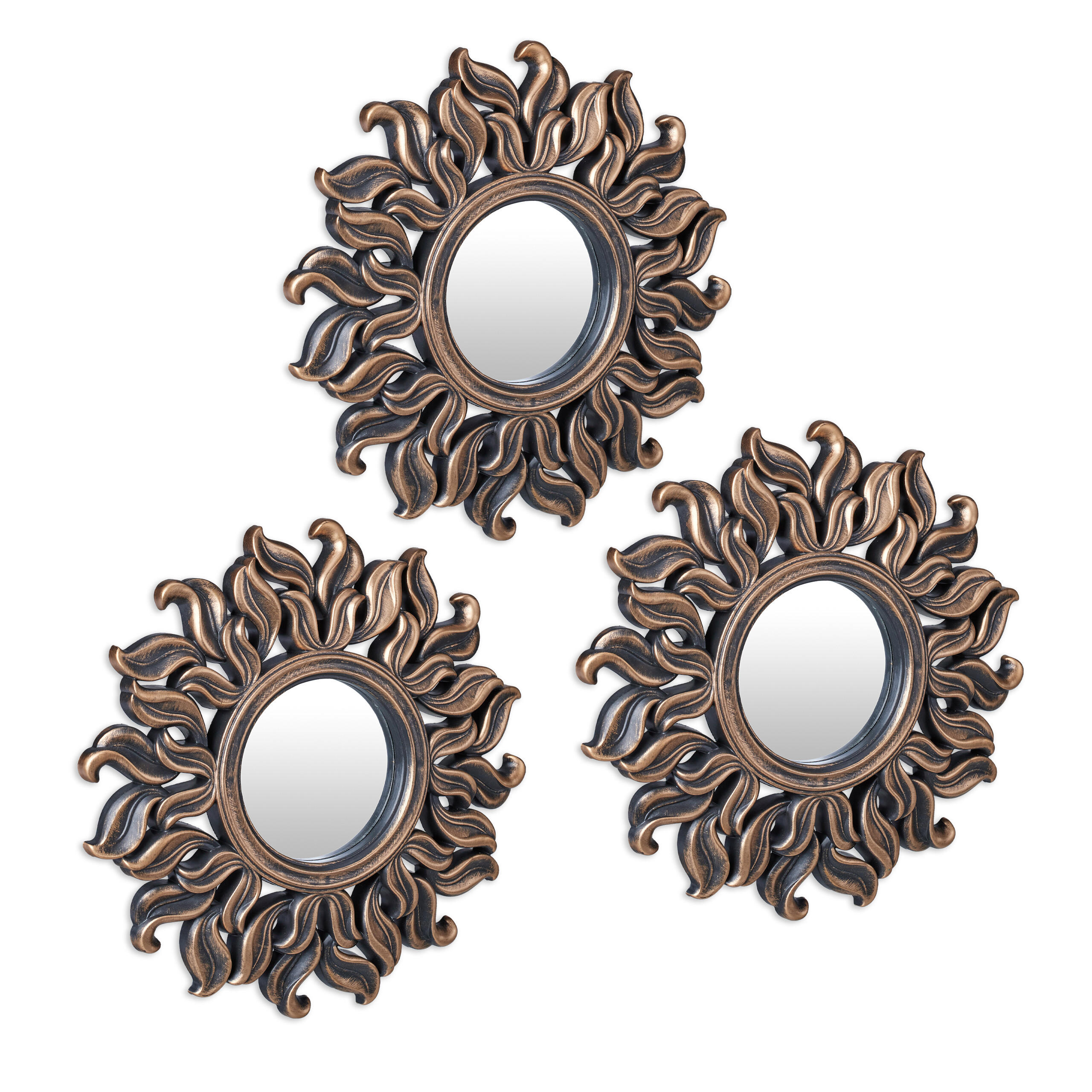 3XZRKADLÁ - medená, plast/sklo (24/24/2cm) - Relaxdays