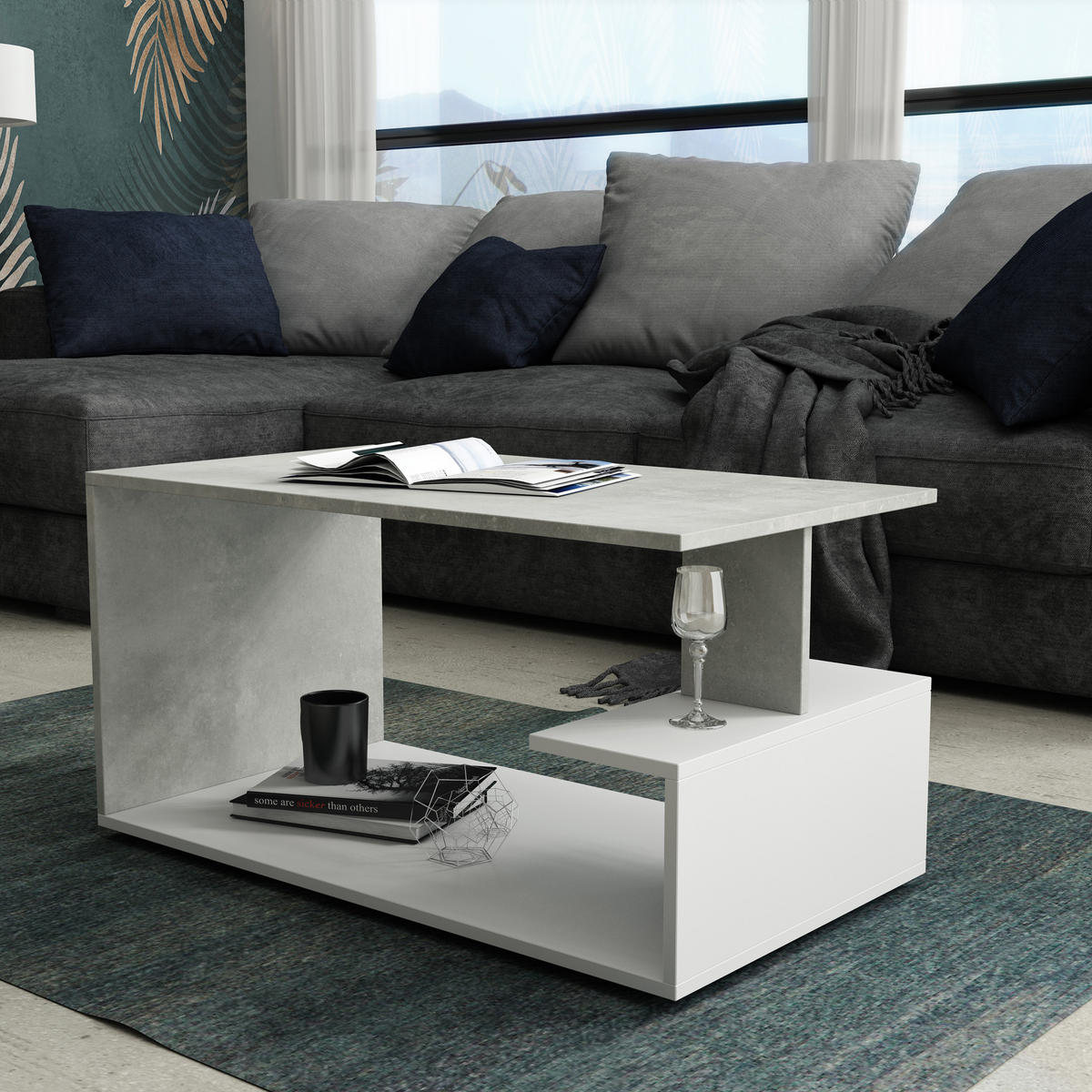 COUCHTISCH RICCARDO 90 cm Titanfarben - Titanfarben, Holzwerkstoff (46/90/50cm) - MASSENO