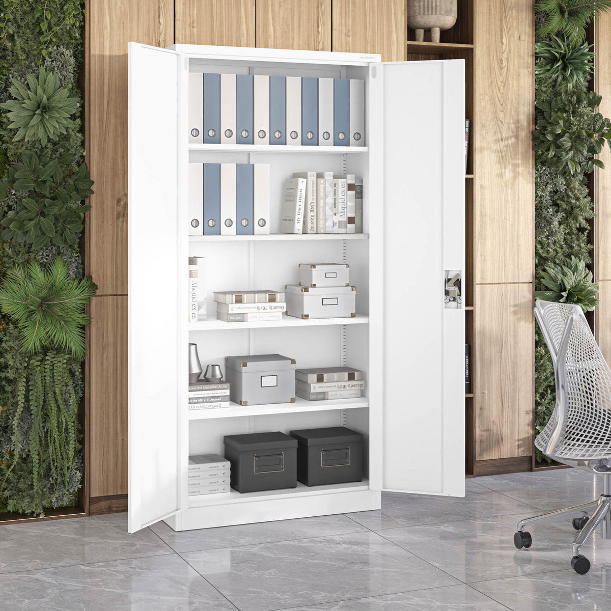 AKTENSCHRANK JAN H - Weiß, Metall (90/195/40cm) - Jan Nowak