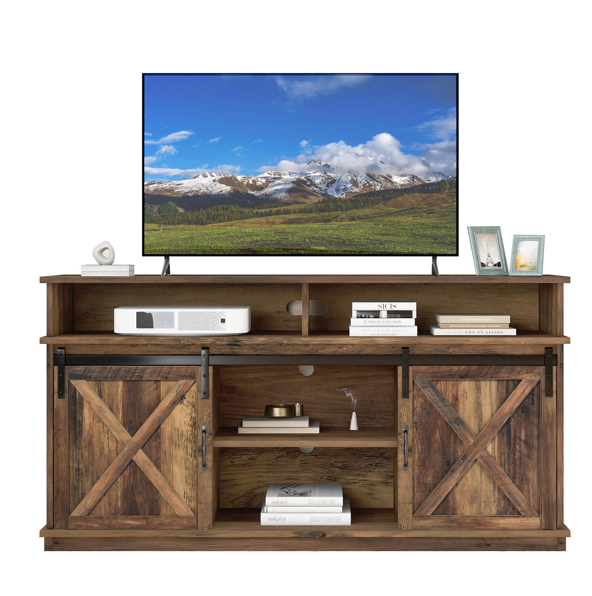 TV-SCHRANK mit Schiebetüren 148 x 40 x 78 cm Braun - Braun, Holzwerkstoff (40/78/148cm) - Beauniv