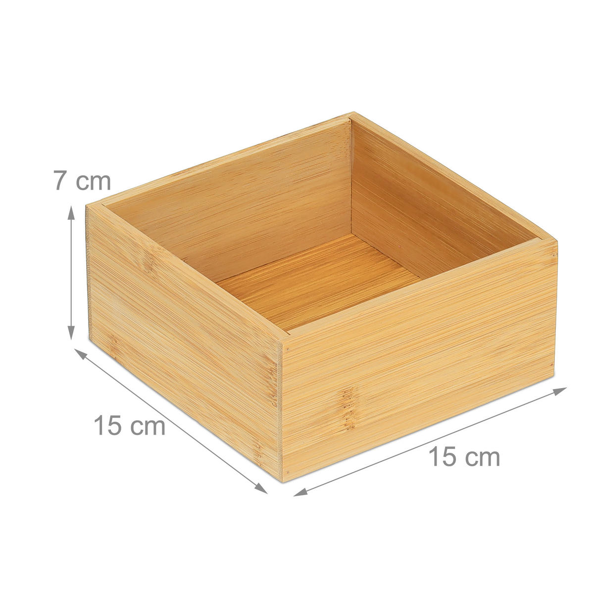 ORDNUNGSBOX - Hellbraun, Holz/Holzwerkstoff (15/7/15cm) - Relaxdays