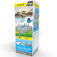 POOL Komplettset rechteckig 549x305x122 cm grau mit Sandfilter und Leiter - Grau, Kunststoff/Metall (305/122/549cm) - Avenli