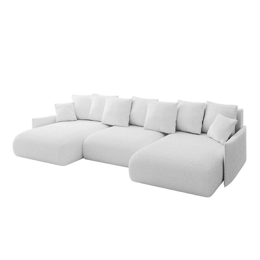 ALTDECOR SEDACÍ SOUPRAVA s funkcí lůžka a úložným prostorem pod postelí ONESK-U-v1 317x177x72 bílá buklé
