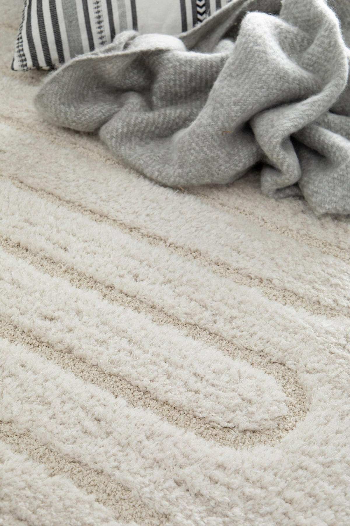 TEPPICH weich mit Relief aus recyceltem Polyester weiß - Weiß, Textil (200/290cm) - AFK Living