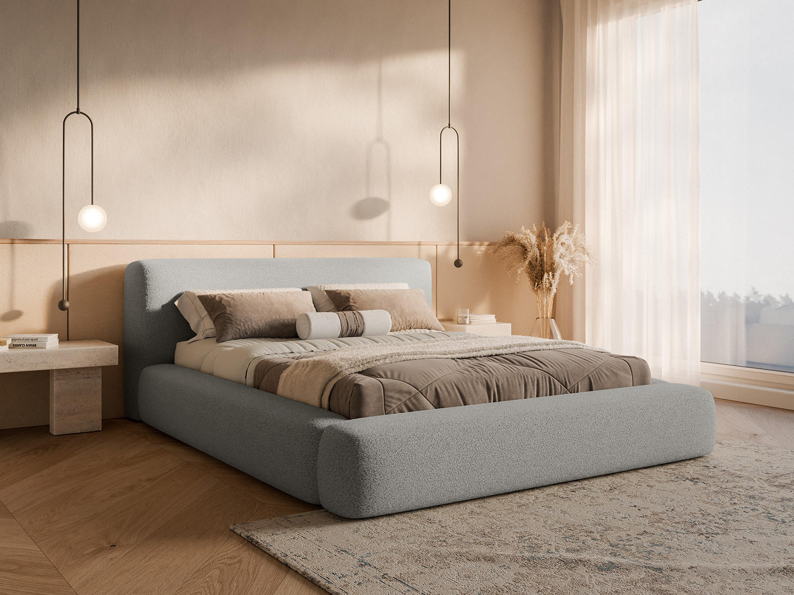 POLSTERBETT Fummo 200x200 cm, Hellgrau - Hellgrau, Textil (200/200cm) - Fedve