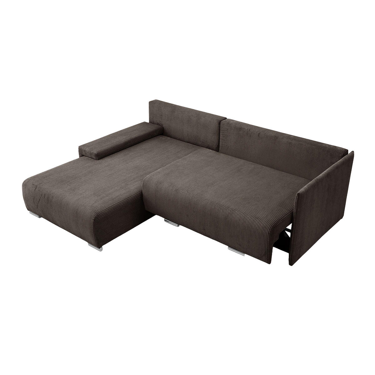 ECKSOFA TRAWANGA L mit Schlaffunktion, Bronze - Braun, Textil (246/188cm) - Fedve