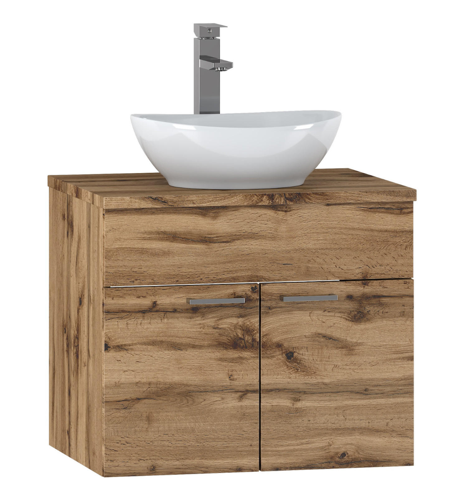 WASCHBECKENUNTERSCHRANK Colorado 2 Schubladen Eiche - 60 x 46 x 52 cm - Eichefarben, Holz (60/52/46cm) - Badplaats
