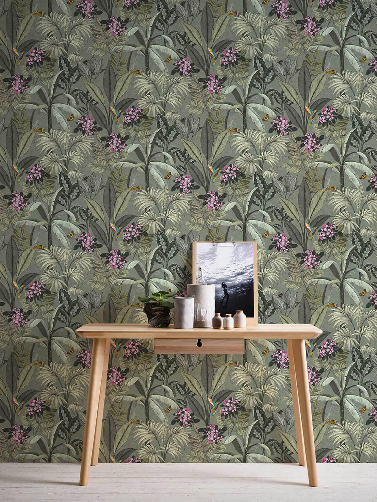 VLIESTAPETE Grün 53/1005 cm - Grün, Textil (53/1cm) - KUNSTLOFT