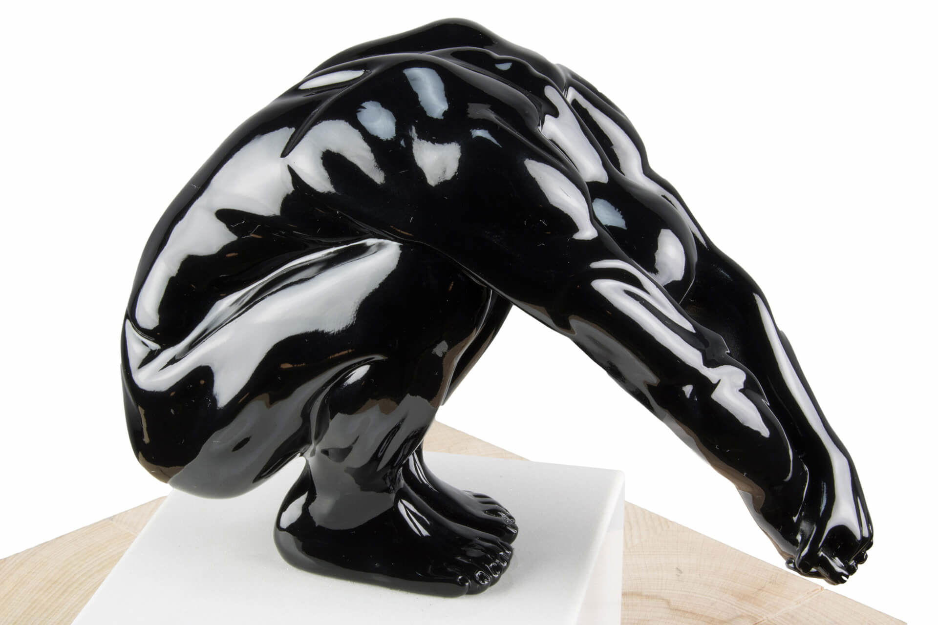 SKULPTUR Weiß 20/23 cm - Schwarz, Stein (20/23/13cm) - KUNSTLOFT