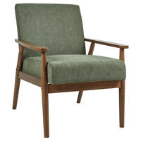 SESSEL Dunkelbraun/Grün Esrum - Braun/Grün, Textil (62/79/80cm) - Beliani