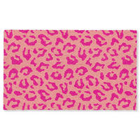 FUSSMATTE Pantherdruck - Rosa - Tierdruck - Minimalistisch Sauberlaufmatte 150x90 cm - Pink, Kunststoff (150/90cm) - MuchoWow