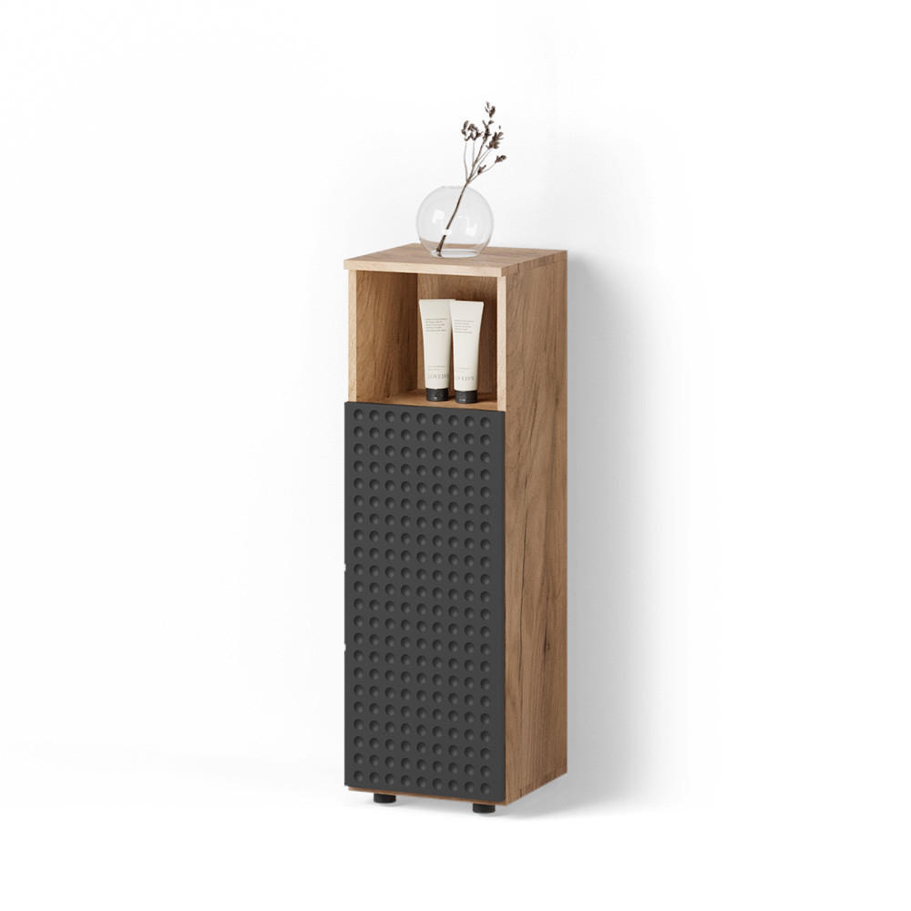 MIDISCHRANK Ronco Anthrazit gepunktet 30 x 95 cm - Honigeiche/Anthrazit, Holzwerkstoff (30/95/30cm) - Livinity®