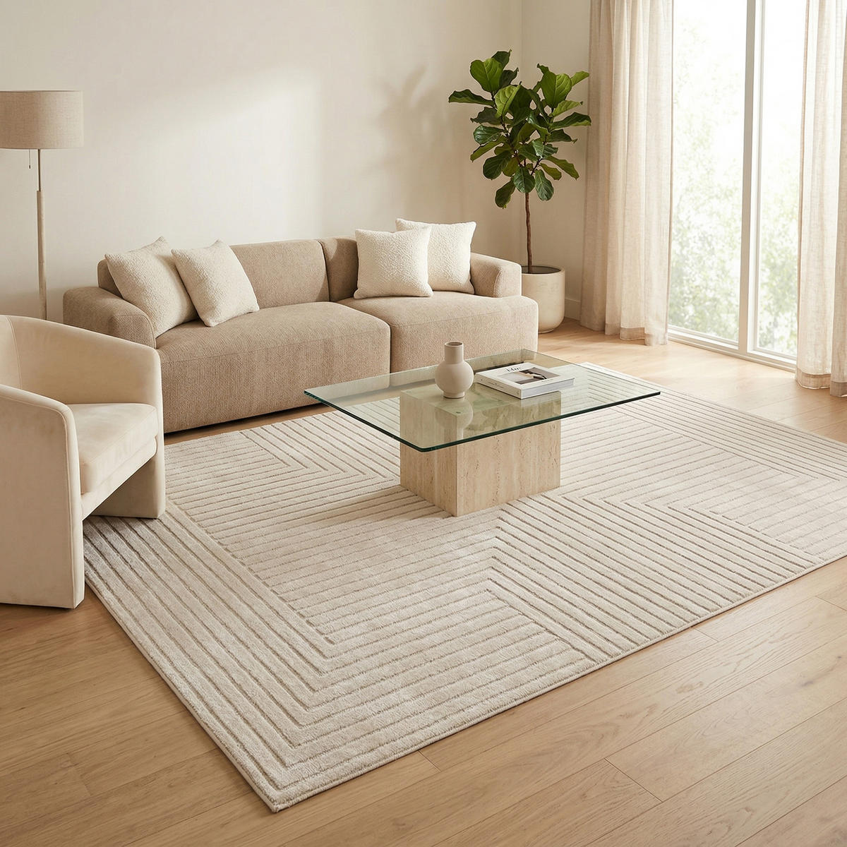 IN & OUTDOOR TEPPICH FLACHGEWEBE CLASSY - Beige, Textil (80/150cm) - Pergamon