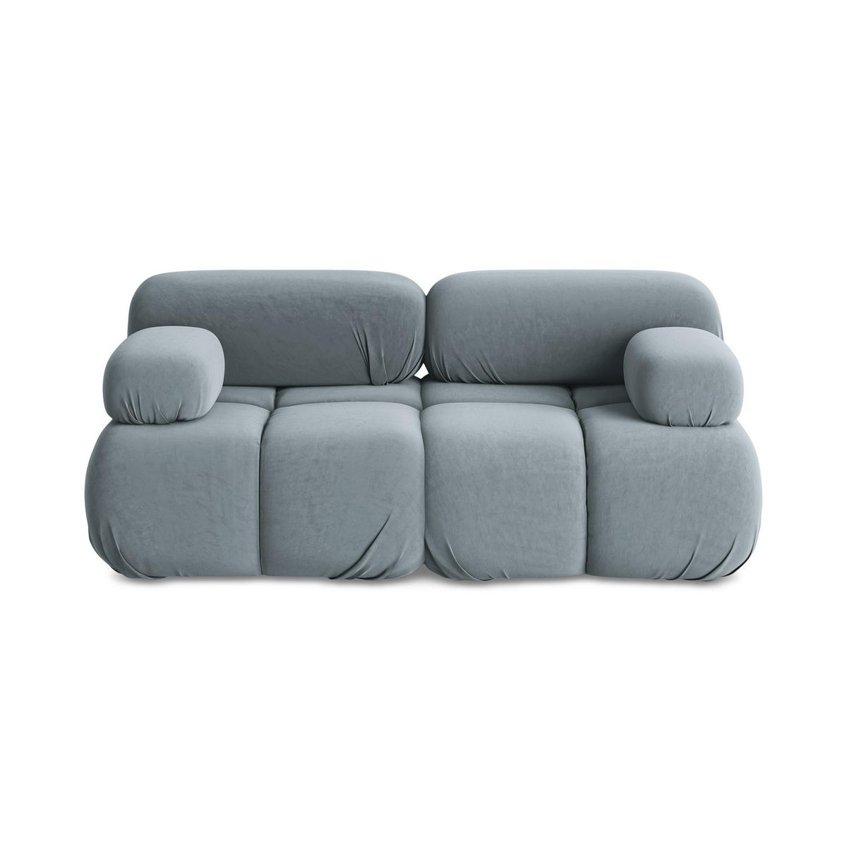 2-SITZER-SOFA Samt Stoff Blau - Blau/Schwarz, Kunststoff/Textil (190/70/96cm) - LaMiaSofa