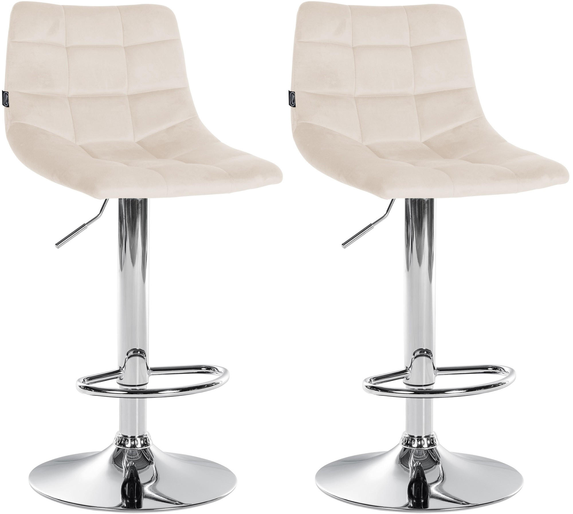 BARHOCKER Jerry Samt 87-108,5x43x46,5 cm Creme - Creme, Textil (43/87/46.5cm) - furnicato