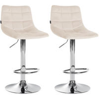 BARHOCKER Jerry Samt 87-108,5x43x46,5 cm Creme - Creme, Textil (43/87/46.5cm) - furnicato