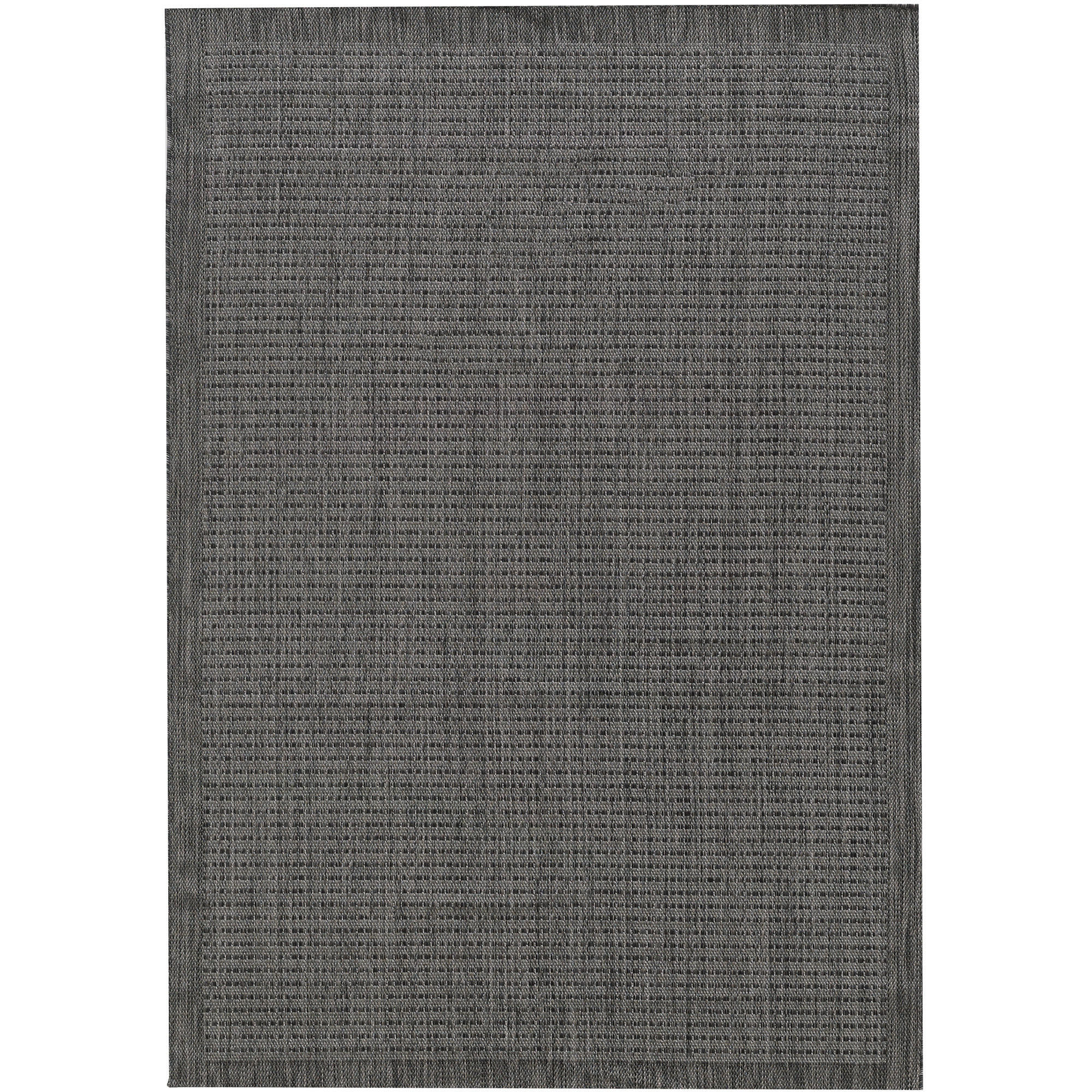 TEPPICH Outdoor Flachgewebe Uni-Farbe Polypropylen Balkon Schwarz Rechteckig 240x340 - Schwarz, Textil (240/340cm) - KADIMA DESIGN