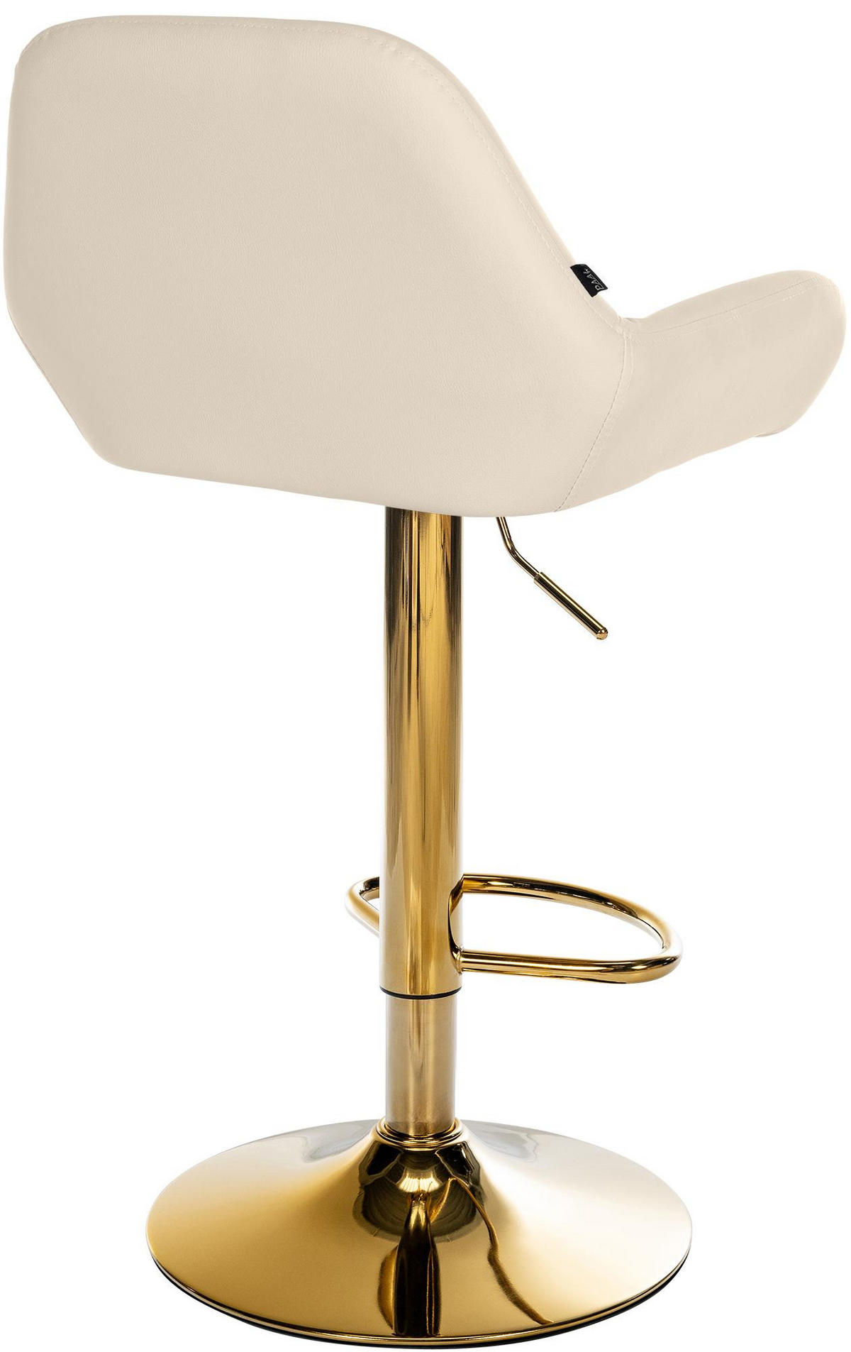 BARHOCKER 2er Set Lederlook creme - Goldfarben/Creme, Textil/Metall (51/89/52cm) - CLP