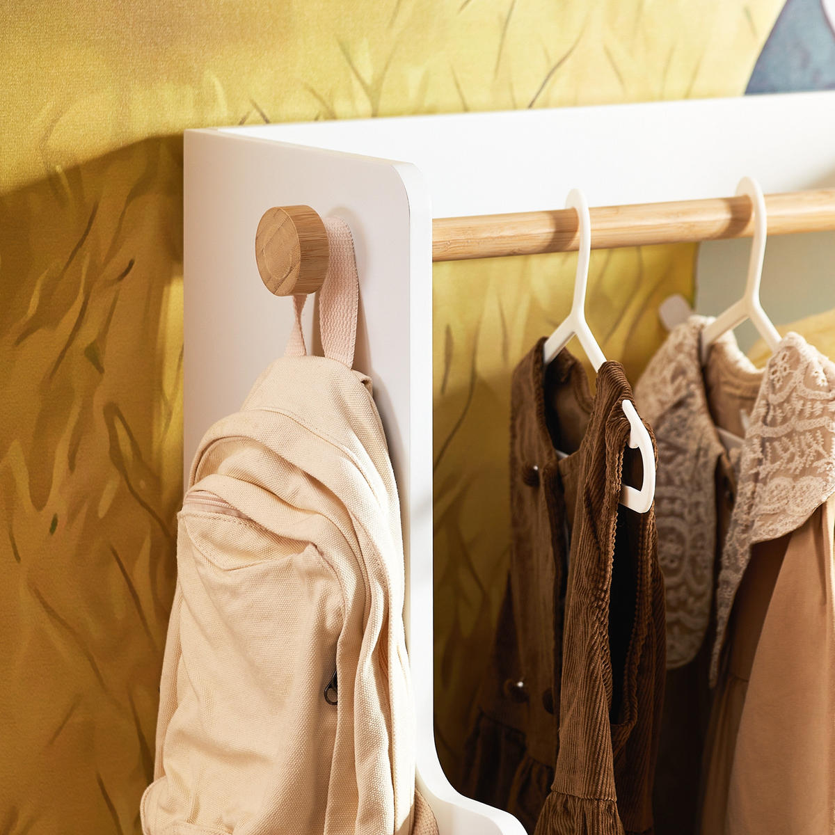 KINDERGARDEROBE Weiß - Weiß/Grün, Holzwerkstoff (60/110/35cm) - SoBuy