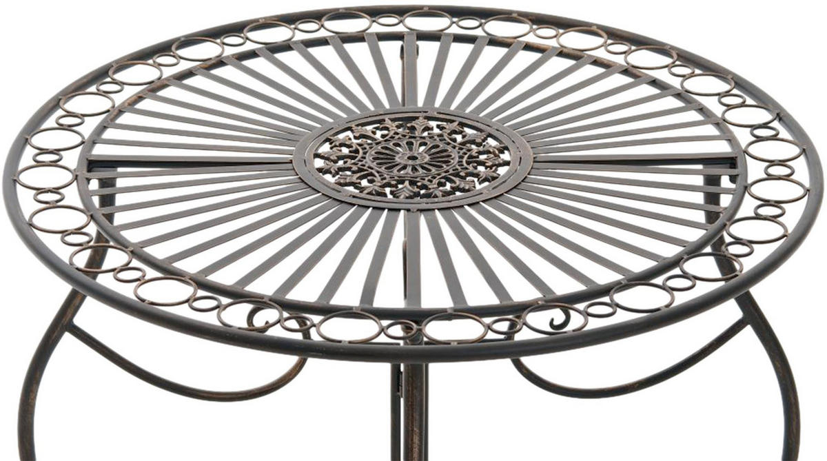 GARTENTISCH rund Ø70 cm Metall Bronze - Bronzefarben, Metall (70/70/72cm) - CLP
