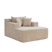 XXL-SESSEL DE-35161 mit 30D Schaumstoff Hellkhaki - Sandfarben, Textil (113/78.5/140cm) - ComfortXL