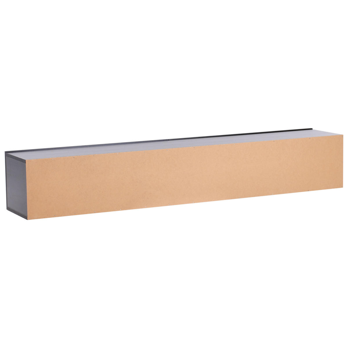 WANDMONTIERTER-TV-SCHRANK Schwarz Gladstone - Schwarz, Holzwerkstoff (180/30/32cm) - Beliani