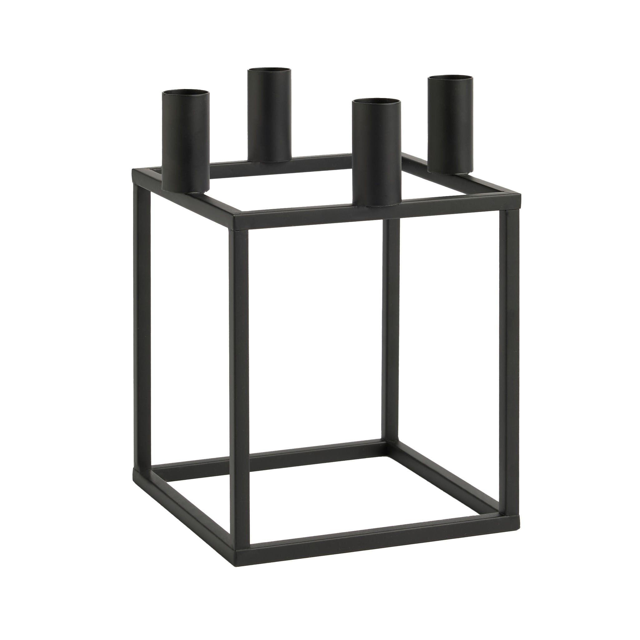 KERZENSTÄNDER Glide - Schwarz, Metall (15.5/22/15.5cm) - home&you